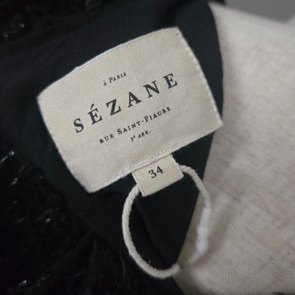 Sezane Cory Elegant Black Mini Cocktail Dress Size S - Picture 5 of 8